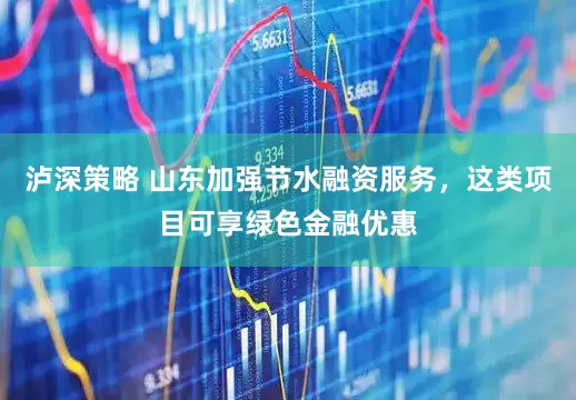 泸深策略 山东加强节水融资服务，这类项目可享绿色金融优惠