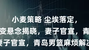小麦策略 尘埃落定，刘维伟婚变悬念揭晓，妻子官宣，青岛男篮麻烦解决
